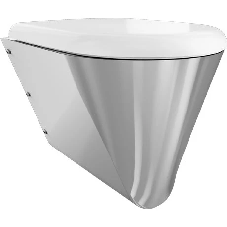 Franke Campus CMPX592W Stainless Steel Wall Hung WC Pan + White Toilet Seat 1 Franke Campus CMPX592W Stainless Steel Wall Hung WC Pan + White Toilet Seat
