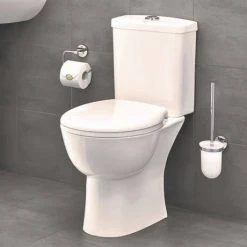 Grohe Bau Rimless Close Coupled Toilet with Soft Close Seat (Side Inlet) + FREE TOILET ROLL HOLDER 10 Grohe Bau Rimless Close Coupled Toilet with Soft Close Seat (Side Inlet) + FREE TOILET ROLL HOLDER -Hot Sale Toilet Store 39496000 D4 460