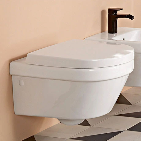 Villeroy and Boch Architectura DirectFlush Rimless Wall Hung Toilet + Soft Close Seat - 4694HR01 1 Villeroy and Boch Architectura DirectFlush Rimless Wall Hung Toilet + Soft Close Seat - 4694HR01