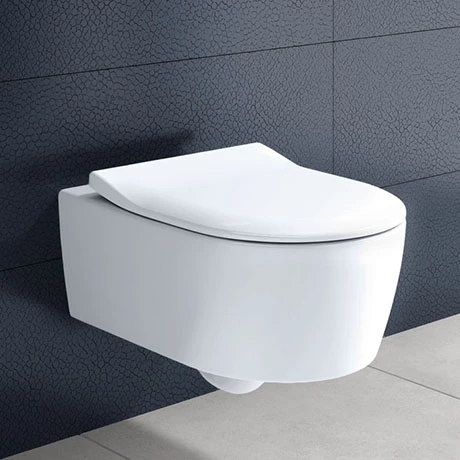 Villeroy and Boch Avento DirectFlush Rimless Wall Hung Toilet w/ Slim Soft Close Seat - 5656RS01 1 Villeroy and Boch Avento DirectFlush Rimless Wall Hung Toilet w/ Slim Soft Close Seat - 5656RS01