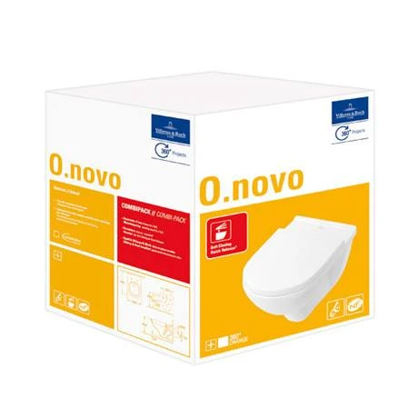 Villeroy and Boch O.novo Wall Hung Toilet w/ Soft Close Toilet Seat - 5660H101 4 Villeroy and Boch O.novo Wall Hung Toilet w/ Soft Close Toilet Seat - 5660H101 - Image 4