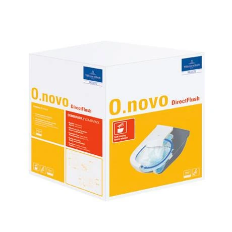 Villeroy and Boch O.novo DirectFlush Rimless Wall Hung Toilet w/ Soft Close Seat - 5660HR01 6 Villeroy and Boch O.novo DirectFlush Rimless Wall Hung Toilet w/ Soft Close Seat - 5660HR01 - Image 6