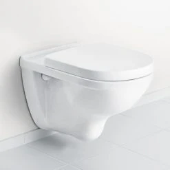 Villeroy and Boch O.novo DirectFlush Rimless Wall Hung Toilet w/ Soft Close Seat - 5660HR01
