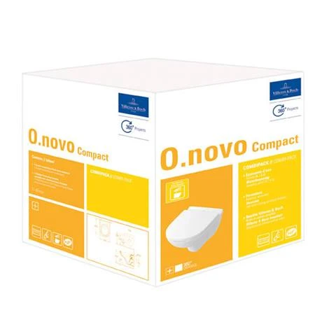 Villeroy and Boch O.novo Compact Wall Hung Toilet + Soft Close Seat - 5688H101 3 Villeroy and Boch O.novo Compact Wall Hung Toilet + Soft Close Seat - 5688H101 - Image 3