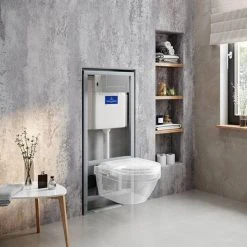 Villeroy and Boch Viconnect Pro Toilet Frame with Chrome Flush Plate + Architectura Wall Hung Toilet 11 Villeroy and Boch Viconnect Pro Toilet Frame with Chrome Flush Plate + Architectura Wall Hung Toilet -Hot Sale Toilet Store 92214461 D3N 460