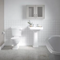 Appleby Traditional Close Coupled Toilet + Soft Close Seat -Hot Sale Toilet Store APP CC d1 460