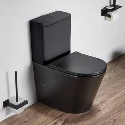 Hot Sale Toilet Store 12 Arezzo Matt Black BTW Close Coupled Toilet + Soft Close Seat