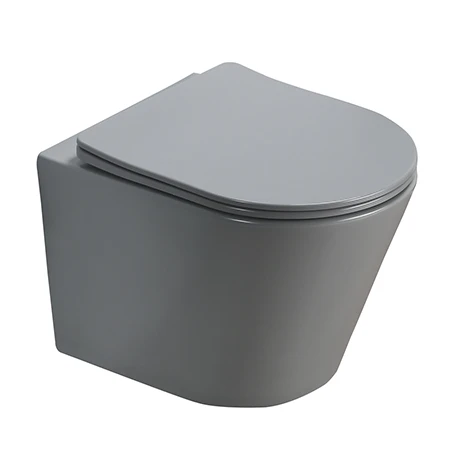 Arezzo Matt Grey Rimless Wall Hung Toilet incl. Soft Close Seat 1 Arezzo Matt Grey Rimless Wall Hung Toilet incl. Soft Close Seat