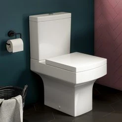 Arezzo Square Close Coupled Toilet + Soft Close Seat