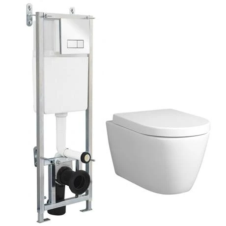 Dual Flush Concealed WC Cistern with Wall Hung Frame + Arezzo Toilet 4 Dual Flush Concealed WC Cistern with Wall Hung Frame + Arezzo Toilet - Image 4