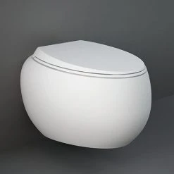 RAK Cloud Rimless Wall Hung Pan + Soft Close Seat - Matt White