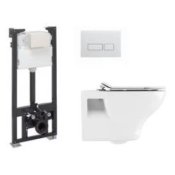 Crosswater MPRO Matt White / Kai Toilet + Concealed WC Cistern with Wall Hung Frame 11 Crosswater MPRO Matt White / Kai Toilet + Concealed WC Cistern with Wall Hung Frame -Hot Sale Toilet Store CRWCBN03 D5 460