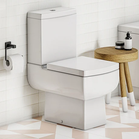 Cubo Modern Square Close Coupled Toilet + Soft Close Seat 1 Cubo Modern Square Close Coupled Toilet + Soft Close Seat