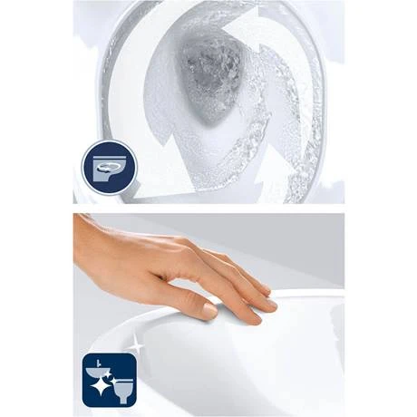 Grohe Cube Ceramic Rimless Wall Hung Toilet with Soft Close Seat + FREE TOILET ROLL HOLDER 2 Grohe Cube Ceramic Rimless Wall Hung Toilet with Soft Close Seat + FREE TOILET ROLL HOLDER - Image 2