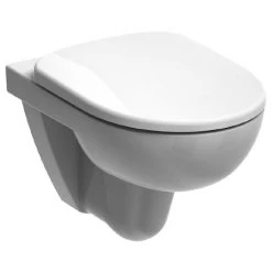 Twyford E100 Round Rimfree Wall Hung WC + Soft Close Seat