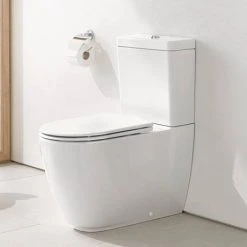 Grohe Essence Rimless Close Coupled Toilet with Soft Close Seat (Bottom Inlet) + FREE TOILET ROLL HOLDER 11 Grohe Essence Rimless Close Coupled Toilet with Soft Close Seat (Bottom Inlet) + FREE TOILET ROLL HOLDER -Hot Sale Toilet Store ESSCCWC1 D1 460