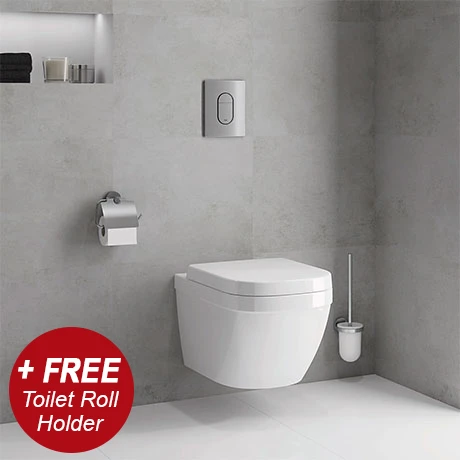Grohe Solido Euro / Small Plate Complete WC 5 in 1 Pack + FREE TOILET ROLL HOLDER 1 Grohe Solido Euro / Small Plate Complete WC 5 in 1 Pack + FREE TOILET ROLL HOLDER