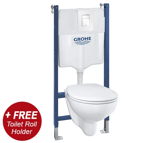 Grohe Solido Bau / Skate Cosmo Complete WC 5 in 1 Pack + FREE TOILET ROLL HOLDER 1 Grohe Solido Bau / Skate Cosmo Complete WC 5 in 1 Pack + FREE TOILET ROLL HOLDER
