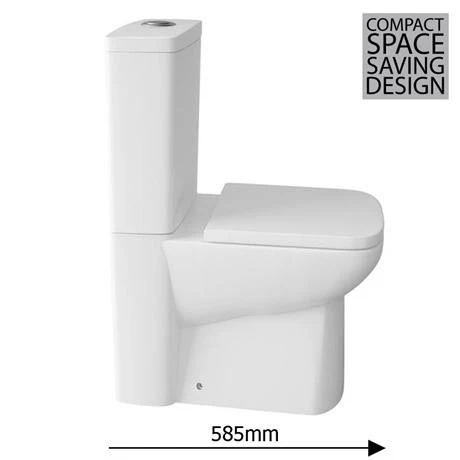 Hudson Reed Arlo Compact Flush to Wall Toilet + Soft Close Seat 2 Hudson Reed Arlo Compact Flush to Wall Toilet + Soft Close Seat - Image 2