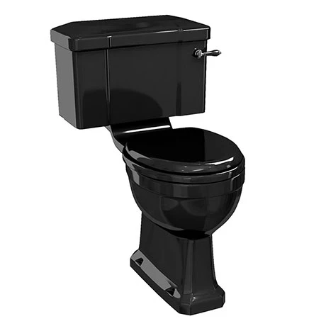 Burlington Jet Black Close Coupled WC with 520mm Lever Cistern 1 Burlington Jet Black Close Coupled WC with 520mm Lever Cistern
