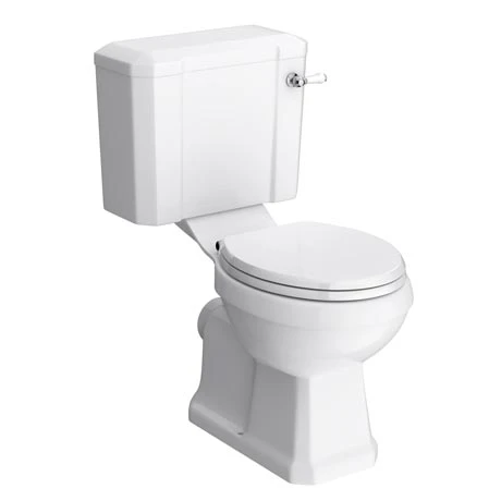 Keswick Traditional Close Coupled Toilet + Soft Close Seat 1 Keswick Traditional Close Coupled Toilet + Soft Close Seat