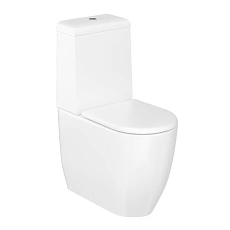 Britton Bathrooms Milan Rimless Close Coupled Toilet + Soft Close Seat 1 Britton Bathrooms Milan Rimless Close Coupled Toilet + Soft Close Seat