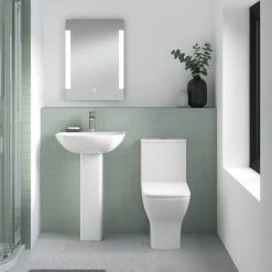 Nuie Ava Rimless Short Projection Close Coupled Toilet + Soft Close Seat - NCG450 -Hot Sale Toilet Store NCG450 d3 460