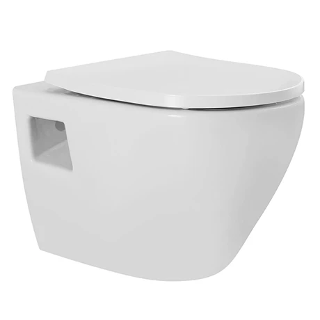 Nova Rimless Round Wall Hung Pan w. Soft Close Seat 1 Nova Rimless Round Wall Hung Pan w. Soft Close Seat