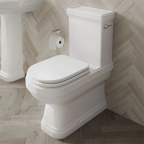 Burlington Riviera Close Coupled BTW Toilet with Soft Close Seat 1 Burlington Riviera Close Coupled BTW Toilet with Soft Close Seat