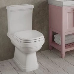 Burlington Riviera Close Coupled Open Back Toilet with Soft Close Seat