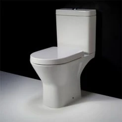 RAK Resort Mini Rimless Close Coupled Full Access Toilet + Quick Release Soft Close Urea Seat