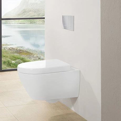 Villeroy and Boch Viconnect Pro Toilet Frame with Chrome Flush Plate + Subway 2.0 Wall Hung Toilet 1 Villeroy and Boch Viconnect Pro Toilet Frame with Chrome Flush Plate + Subway 2.0 Wall Hung Toilet