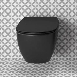 Ideal Standard Tesi Silk Black AquaBlade Wall Hung WC + Soft Close Seat 8 Ideal Standard Tesi Silk Black AquaBlade Wall Hung WC + Soft Close Seat -Hot Sale Toilet Store TESSB WH SC D2 460