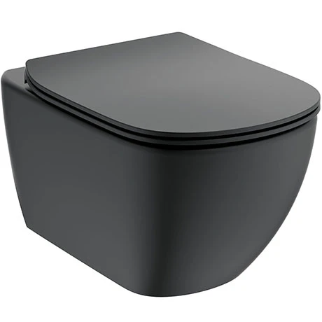 Ideal Standard Tesi Silk Black AquaBlade Wall Hung WC + Soft Close Seat 1 Ideal Standard Tesi Silk Black AquaBlade Wall Hung WC + Soft Close Seat