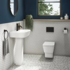 Valencia Wall Hung Toilet with Soft Close Seat (incl. Matt Black Flush + Concealed Cistern Frame) 8 Valencia Wall Hung Toilet with Soft Close Seat (incl. Matt Black Flush + Concealed Cistern Frame) -Hot Sale Toilet Store VALWHMBT d4 460