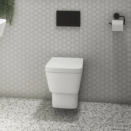 Valencia Wall Hung Toilet with Soft Close Seat (incl. Matt Black Flush + Concealed Cistern Frame) 1 Valencia Wall Hung Toilet with Soft Close Seat (incl. Matt Black Flush + Concealed Cistern Frame)