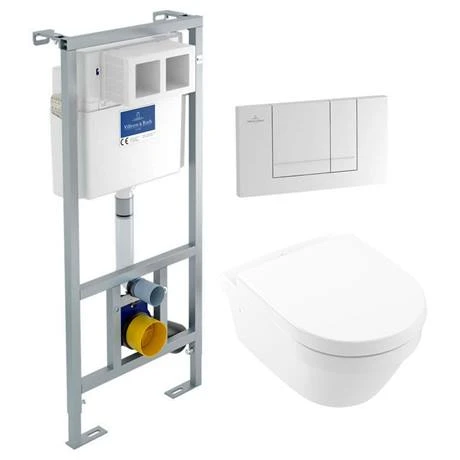 Villeroy and Boch Viconnect Pro Toilet Frame with Chrome Flush Plate + Architectura Wall Hung Toilet 5 Villeroy and Boch Viconnect Pro Toilet Frame with Chrome Flush Plate + Architectura Wall Hung Toilet - Image 5