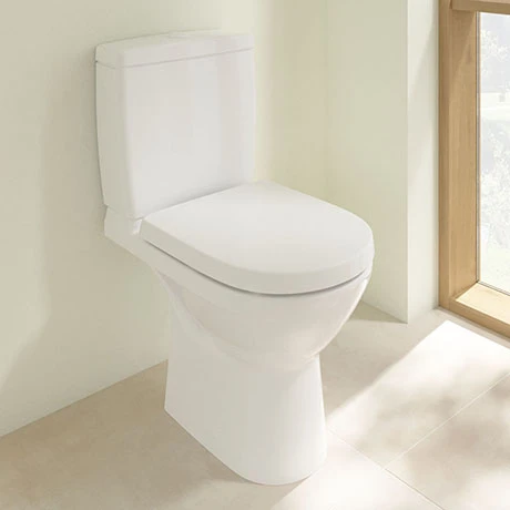 Villeroy and Boch O.novo Compact Rimless Close Coupled Toilet (Side/Rear Entry Water Inlet) + Soft Close Seat 1 Villeroy and Boch O.novo Compact Rimless Close Coupled Toilet (Side/Rear Entry Water Inlet) + Soft Close Seat