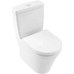 Villeroy and Boch O.novo DirectFlush Rimless BTW Close Coupled Toilet (Bottom Entry Water Inlet) + Soft Close Seat