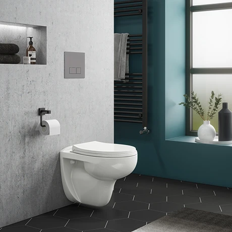 Wall Hung Toilet with Dual Flush Concealed WC Cistern + Wall Hung Frame 1 Wall Hung Toilet with Dual Flush Concealed WC Cistern + Wall Hung Frame